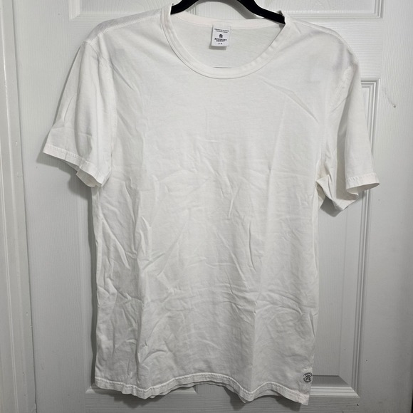 Reigning Champ Other - Reigning Champ‎ Mens White Short Sleeve Crewneck Cotton T-Shirt Size Medium